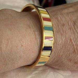 VINTAGE KATE SPADE MULTI-COLORED HINGED SNAP CLOSED BRACELET. NEVER WORN!